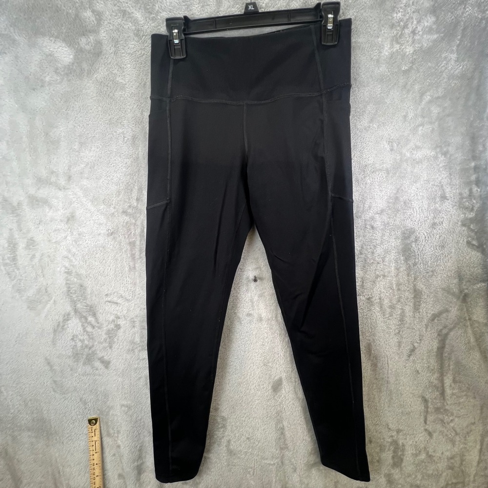 Victoria Sport Knockout Leggings‎ Black High Rise Side Pockets Sz M Yoga Sporty